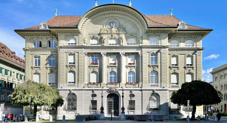 Swiss bank headquarter in Zurich