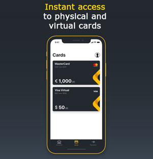 Instant access to physical and virtual cards